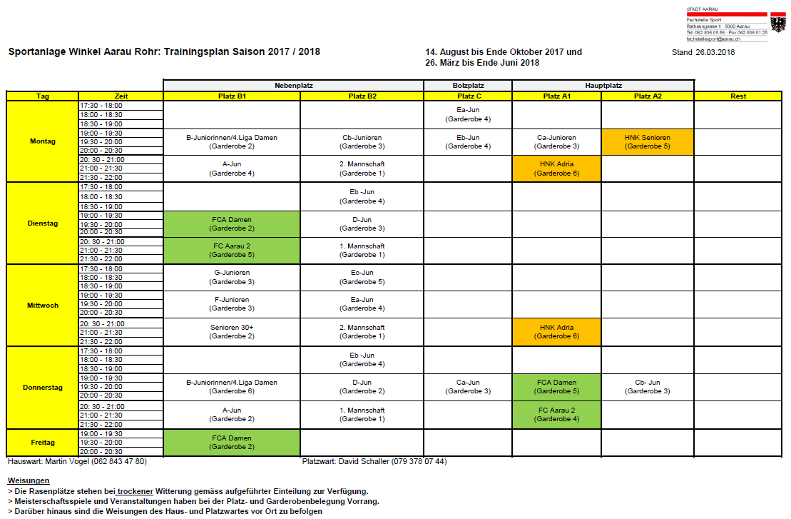 Trainingsplan RR 2017 2018